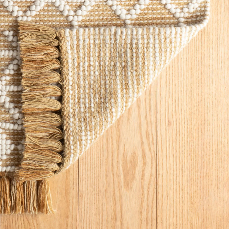 Pembrook Ochre and Ivory Handwoven Wool Runner Rug