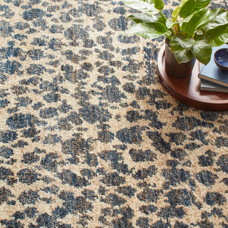 Indigo and Beige Hand-Knotted Jute Runner Rug 2'6" x 8'