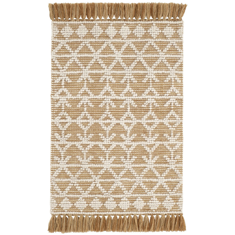 Pembrook Ochre and Ivory Handwoven Wool Runner Rug
