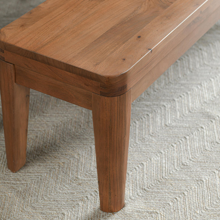 Arno 64" Natural Acacia Wood Indoor Bench