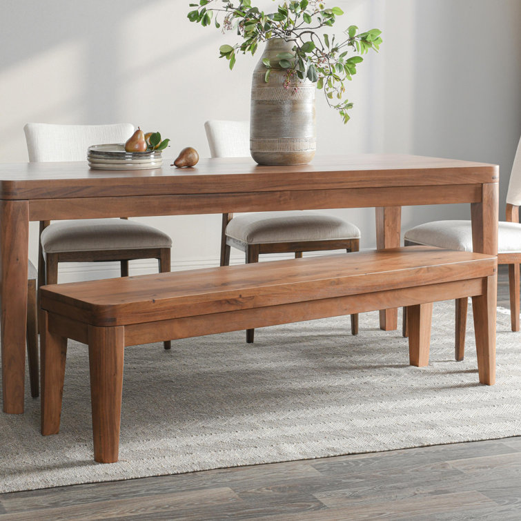 Arno 64" Natural Acacia Wood Indoor Bench
