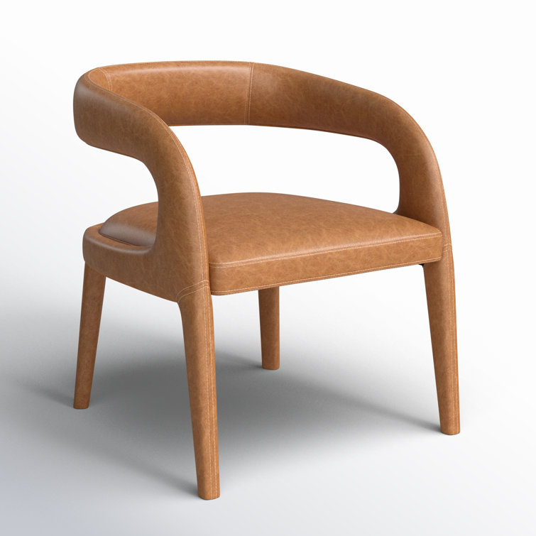 Sonoma Butterscotch Leather Barrel Accent Chair