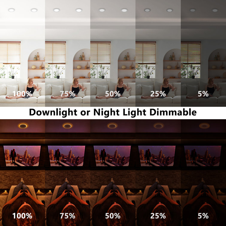 4-Inch White Aluminum Ultra Thin LED Recessed Downlight, 12 Pack