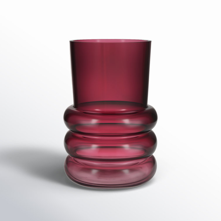8'' Burgundy Glass Table Vase with Novelty Shape