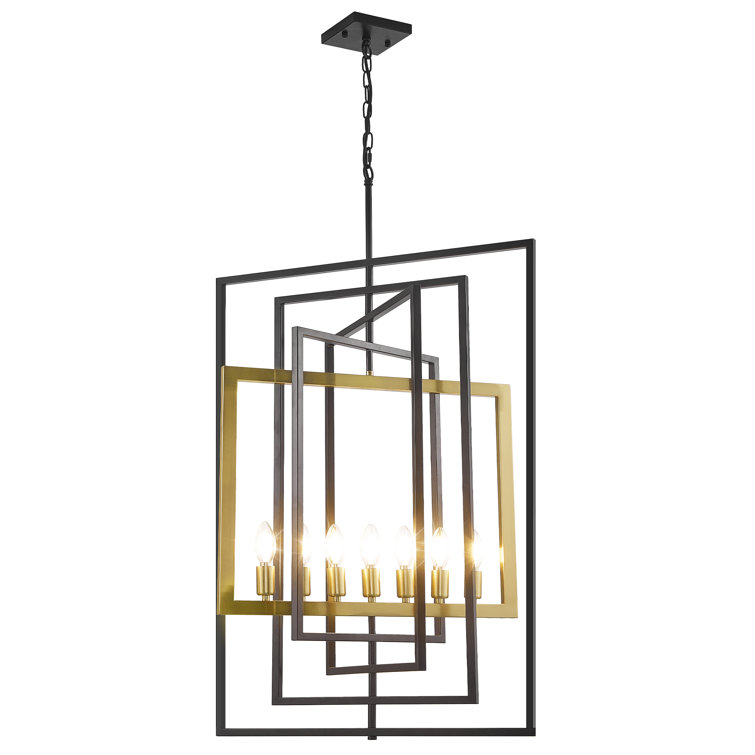 Black and Gold Geometric Iron Kitchen Island Chandelier