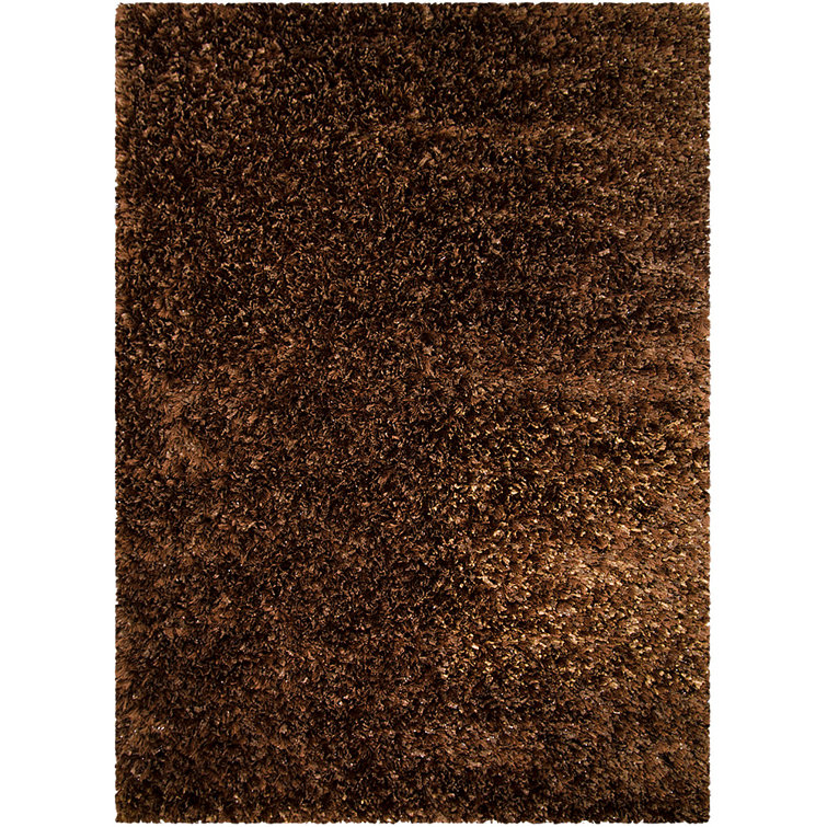 Handmade Brown Viscose Shag Area Rug 5' x 7'