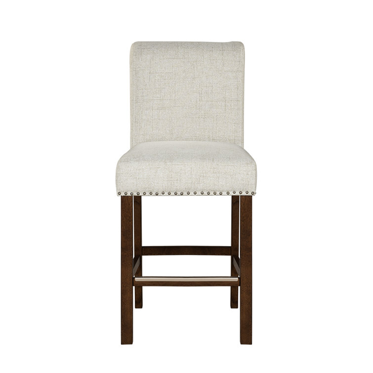 Wildon Home® Upholstered Counter Stool With Nailhead Trim Set Of 2