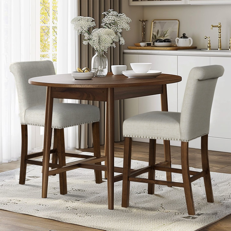 Wildon Home® Upholstered Counter Stool With Nailhead Trim Set Of 2