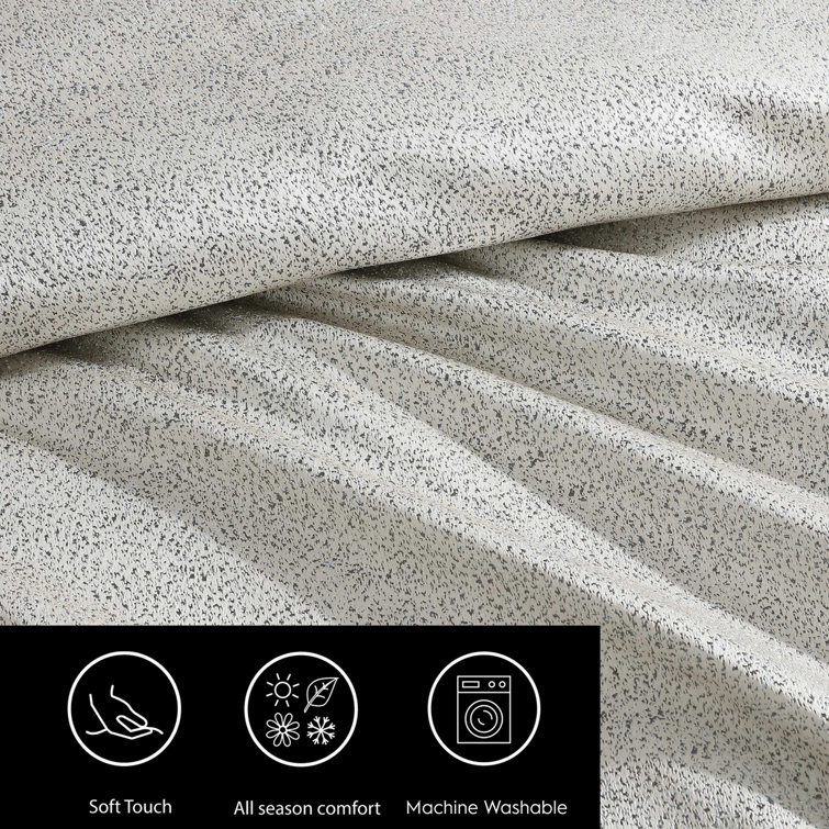 Gray Organic Cotton Queen Comforter Set with Reversible Design