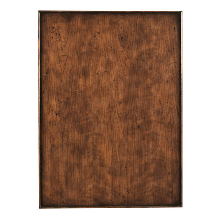 Distressed Bordeaux Cherry Veneer End Table with Storage