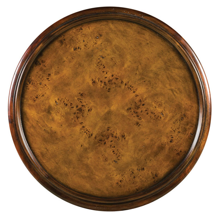 Regency Round Mahogany Wood End Table with Storage