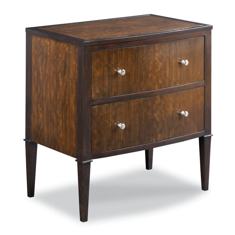 Tribeca Brown Mozambique Veneer 2-Drawer Nightstand