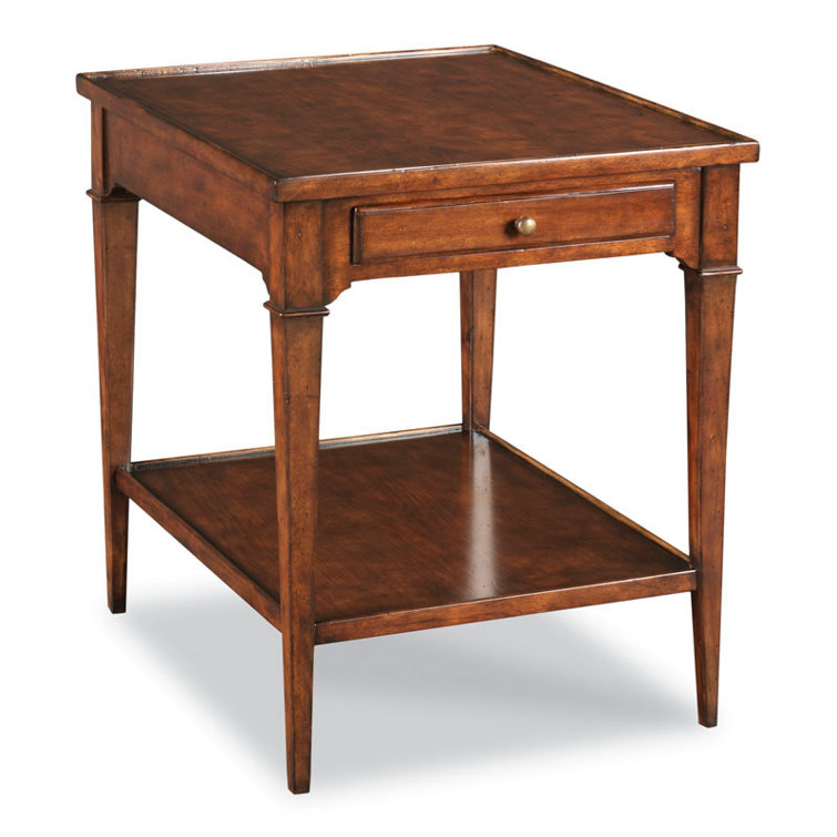 Marseille Cherry Wood French Country End Table with Storage