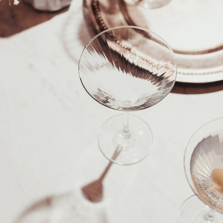 Libbey Paneled Clear Glass Martini Cocktail Set of 4