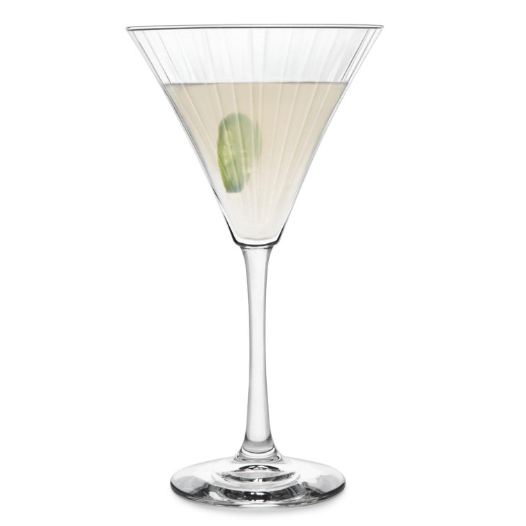 Libbey Paneled Clear Glass Martini Cocktail Set of 4