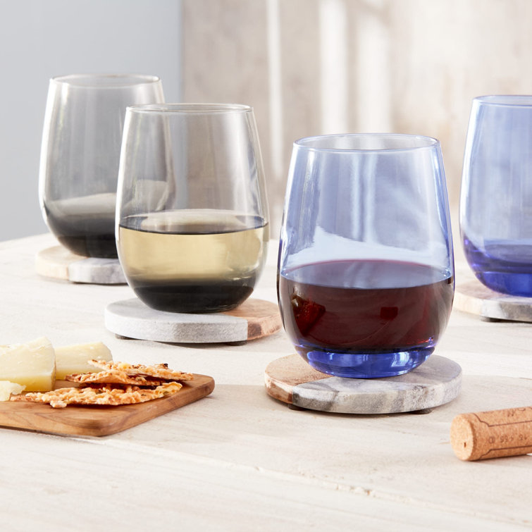 Libbey Classic Smoke Stemless Wine Glasses, Set of 6
