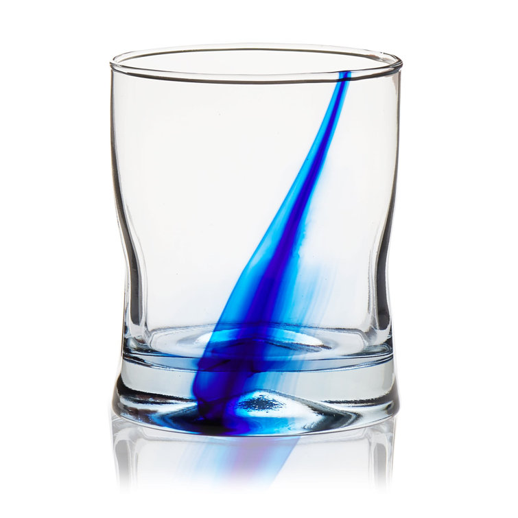 Libbey Blue Ribbon 8-Piece Clear and Blue Glass Tumbler Set