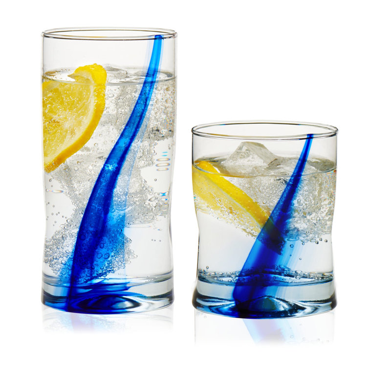 Libbey Blue Ribbon 16-Piece Glass Tumbler and Rocks Set