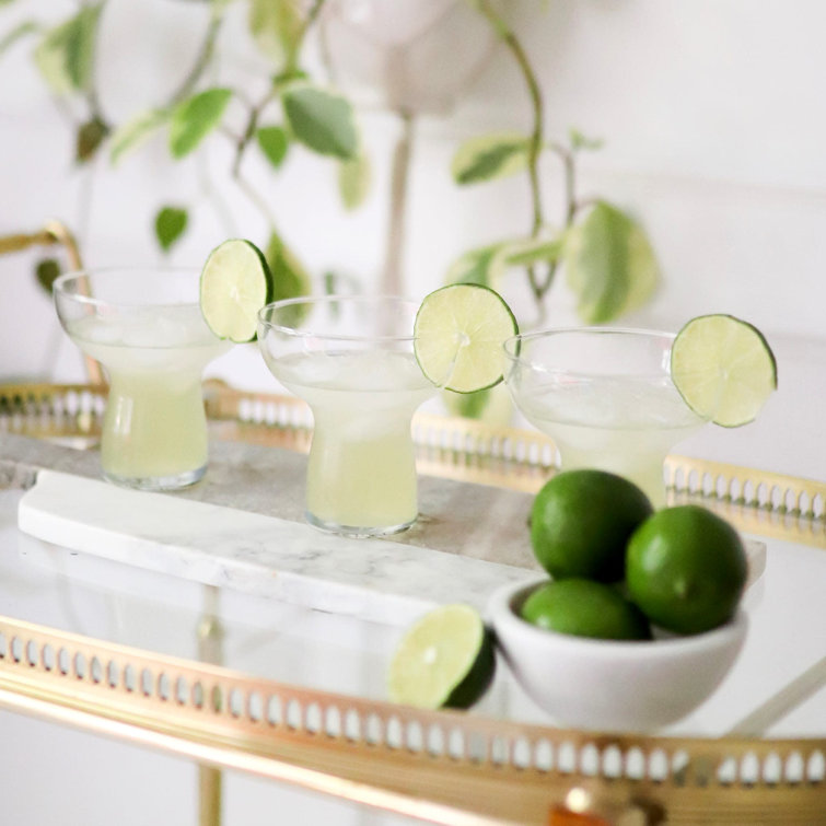 Libbey Clear Glass Stemless Margarita Glasses Set of 6