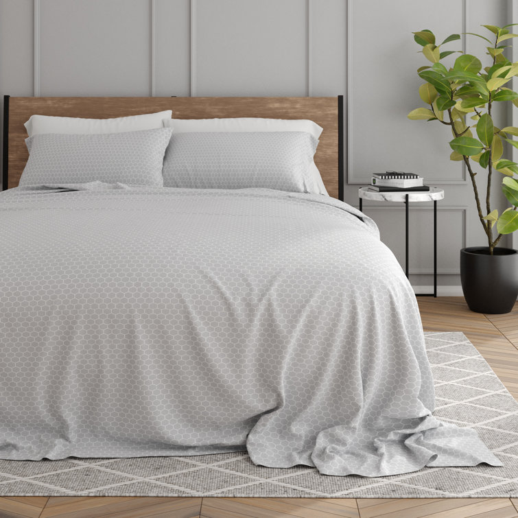 Gray Chevron Twin Microfiber Bedding Set with Pillowcase