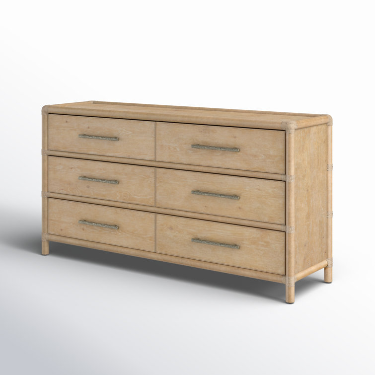Dune Beige Oak and Maple 6-Drawer Dresser