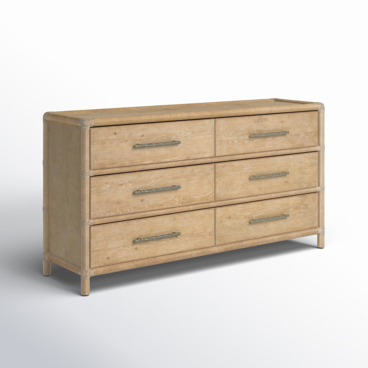 Dune Beige Oak and Maple 6-Drawer Dresser