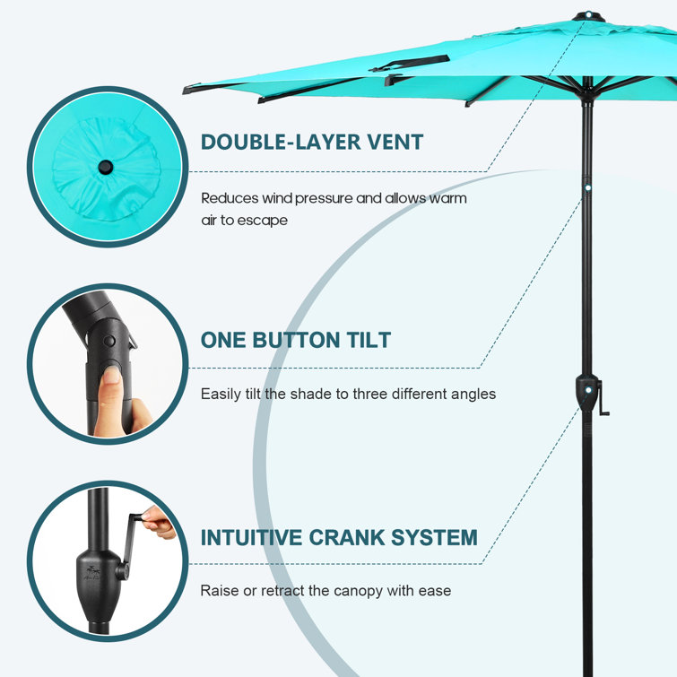 Lyon 108" Light Blue Steel Market Umbrella
