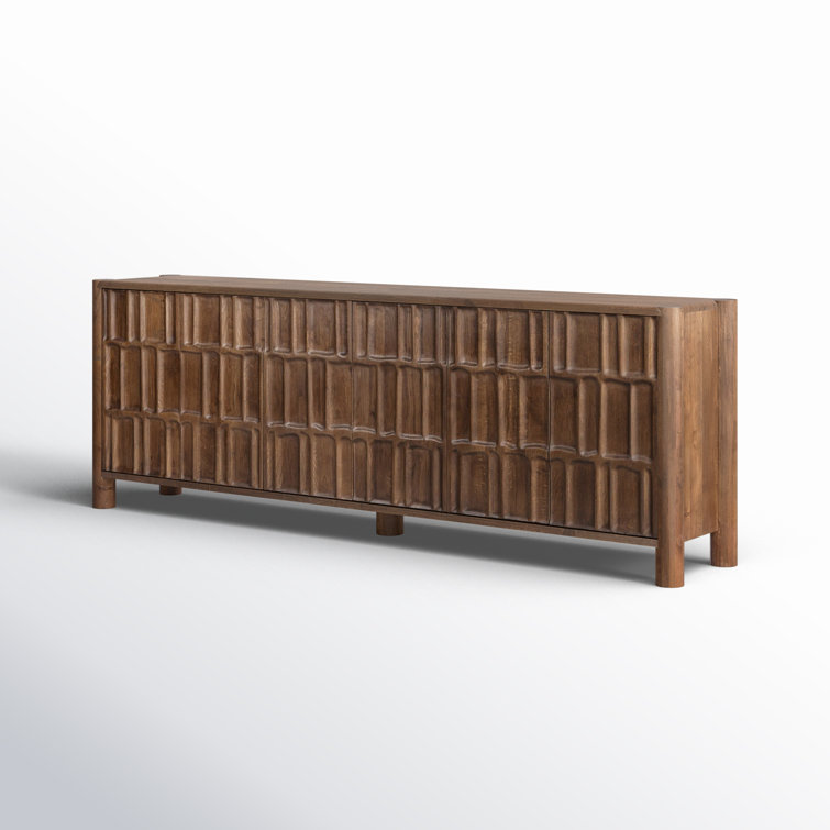 Ezri 98'' Cocoa Oak Carved Sideboard