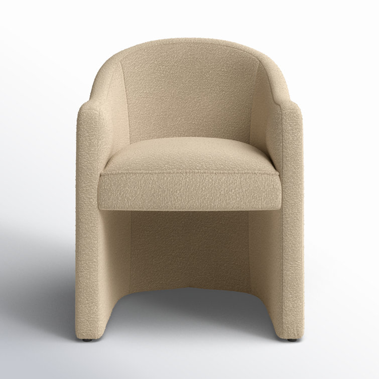 Thora Beige Boucle Upholstered Pine Dining Chair