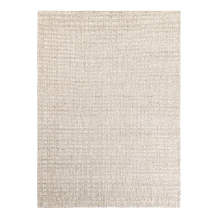 Ivory Hand-knotted Wool 5' x 7' Rectangular Area Rug