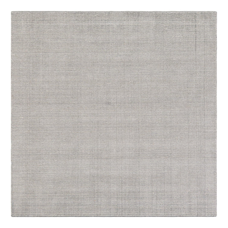 6'1" Square Gray Manor Hand-Knotted Wool Rug