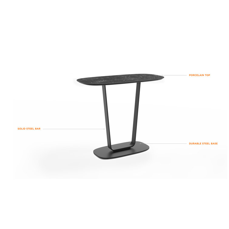 Nimbus Black Porcelain and Steel End Table with Storage