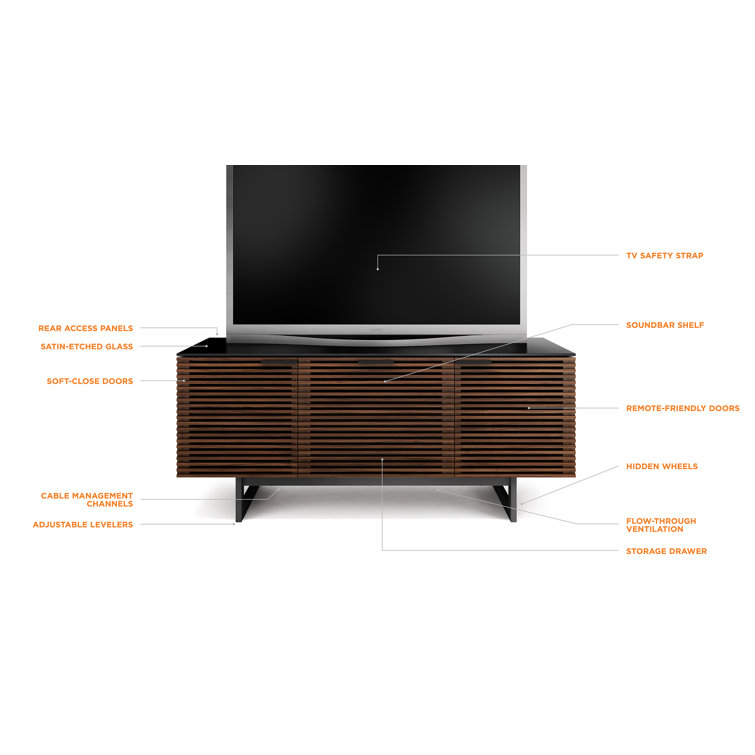 Corridor Chocolate Stained Walnut Media Console with Cabinet