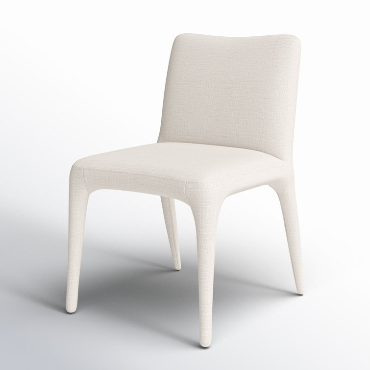 Mixt Linen Natural Upholstered Side Chair with Poplar Frame