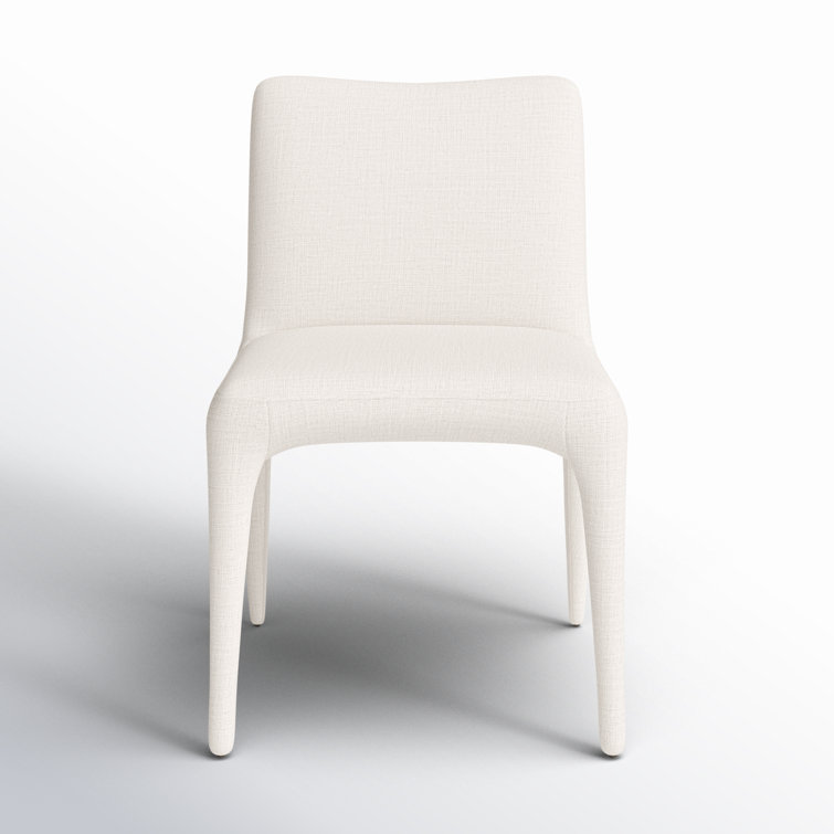 Mixt Linen Natural Upholstered Side Chair with Poplar Frame