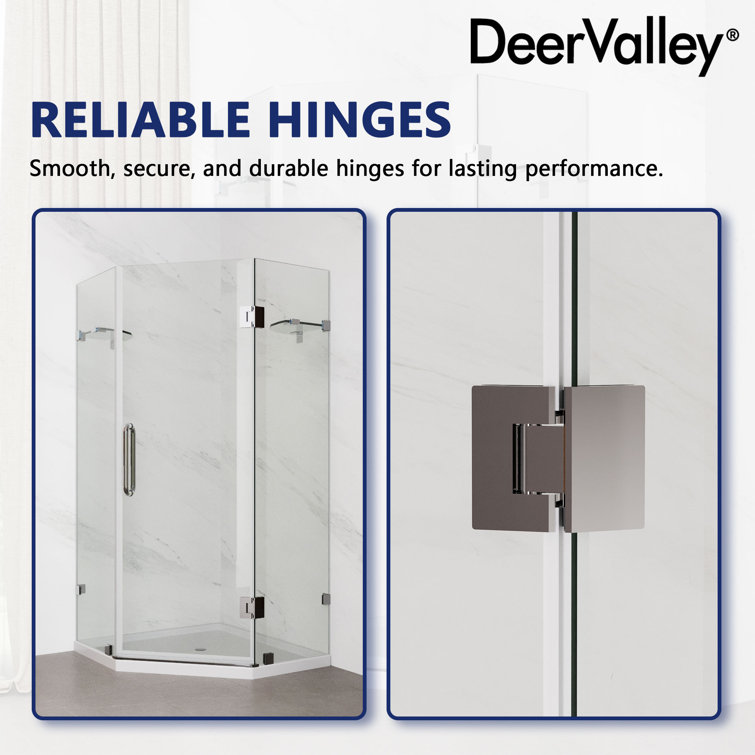 34'' Clear Tempered Glass Frameless Neo-Angle Shower Enclosure