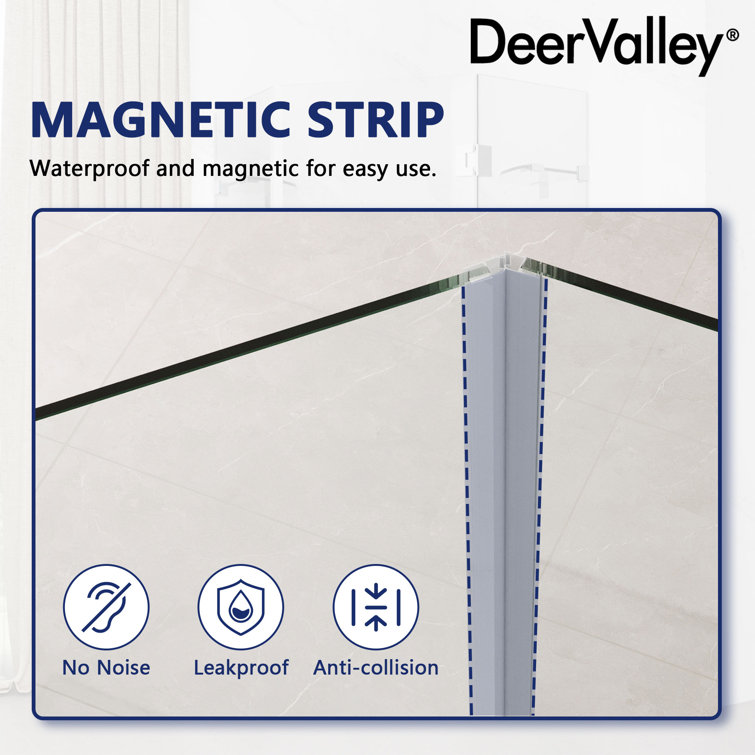 34'' Clear Tempered Glass Frameless Neo-Angle Shower Enclosure