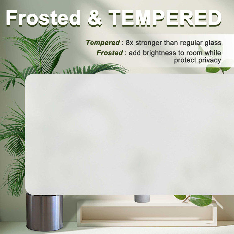 60 in. x 80 in. White MDF Bi-Fold Door with Frosted Glass Panels
