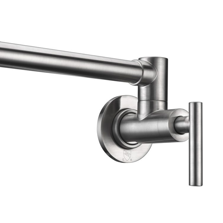 Brushed Nickel Wall Mounted Dual Joint Pot Filler
