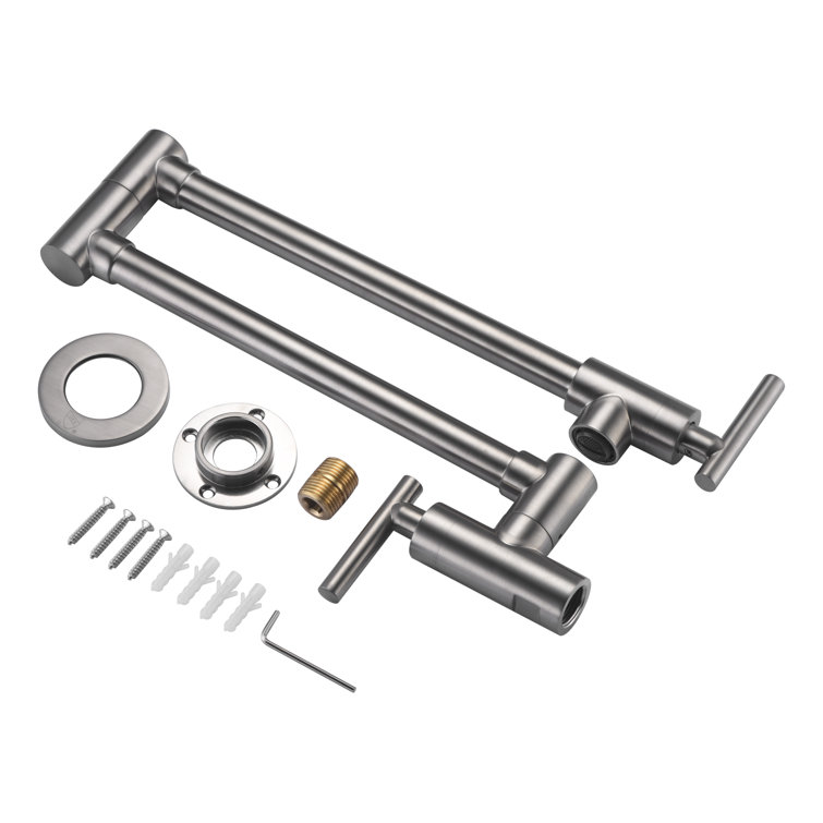Brushed Nickel Wall Mounted Dual Joint Pot Filler