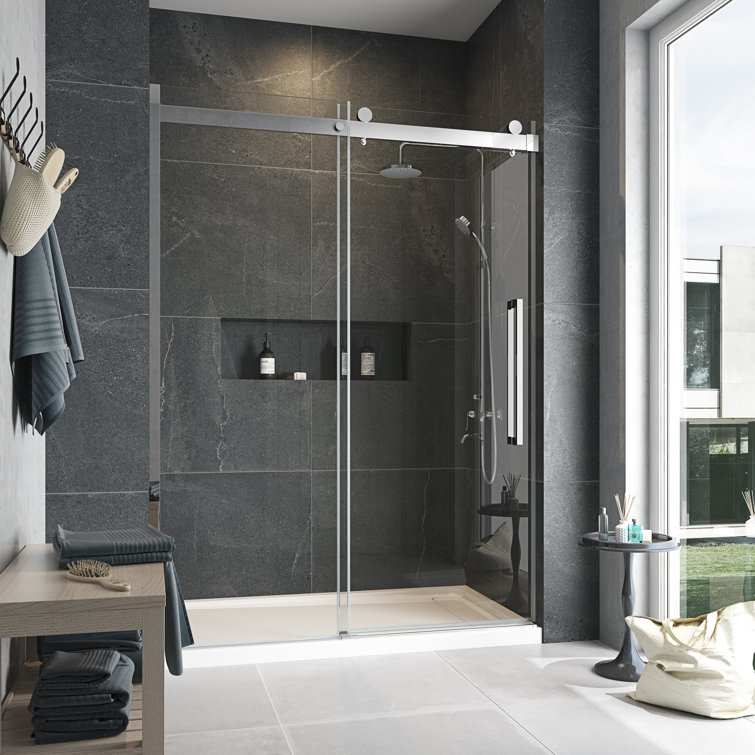 Bel Chrome Frameless Sliding Soft-Close Shower Door, 60" x 78"