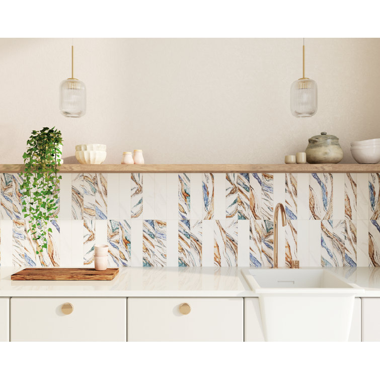 Amala 3x12 Glossy Porcelain Patterned Wall Tile