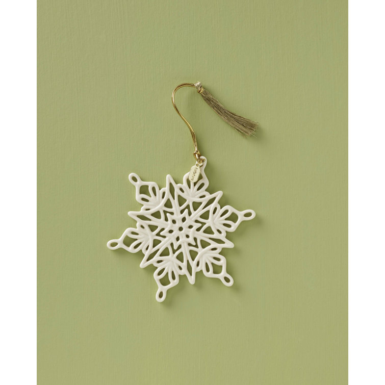2024 Porcelain Snowflake Ornament with Gold Cord