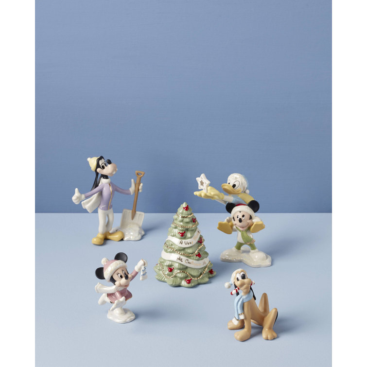 Disney Winter Fun 5-Piece Porcelain Figurine Set with 24K Gold Accents