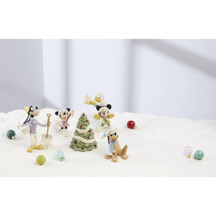 Disney Winter Fun 5-Piece Porcelain Figurine Set with 24K Gold Accents