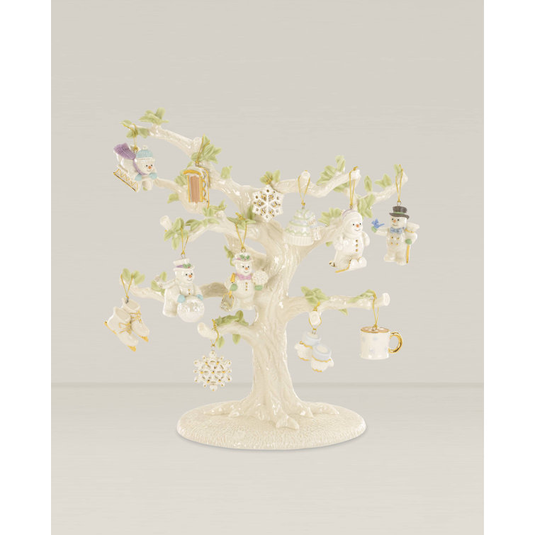 Snow Pals Porcelain Christmas Ornament and Tree Set