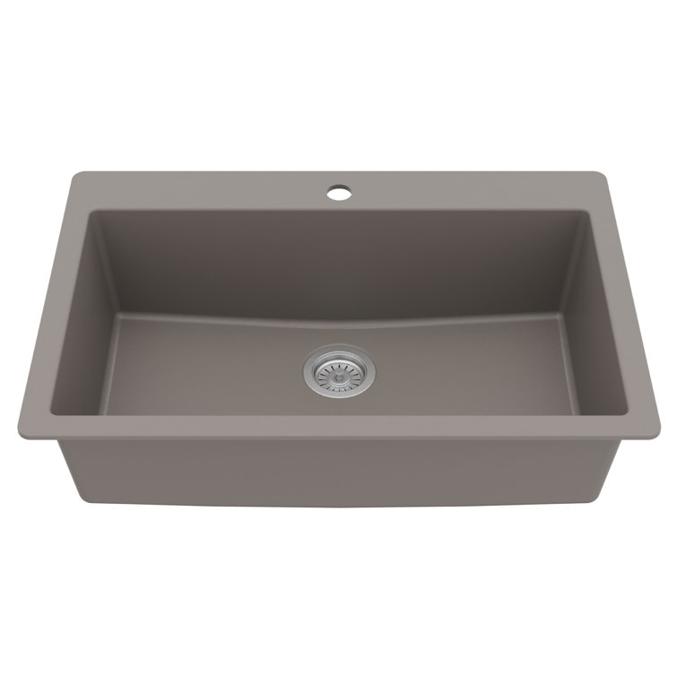Karran 33'' Concrete Quartz Single Bowl Kitchen Sink