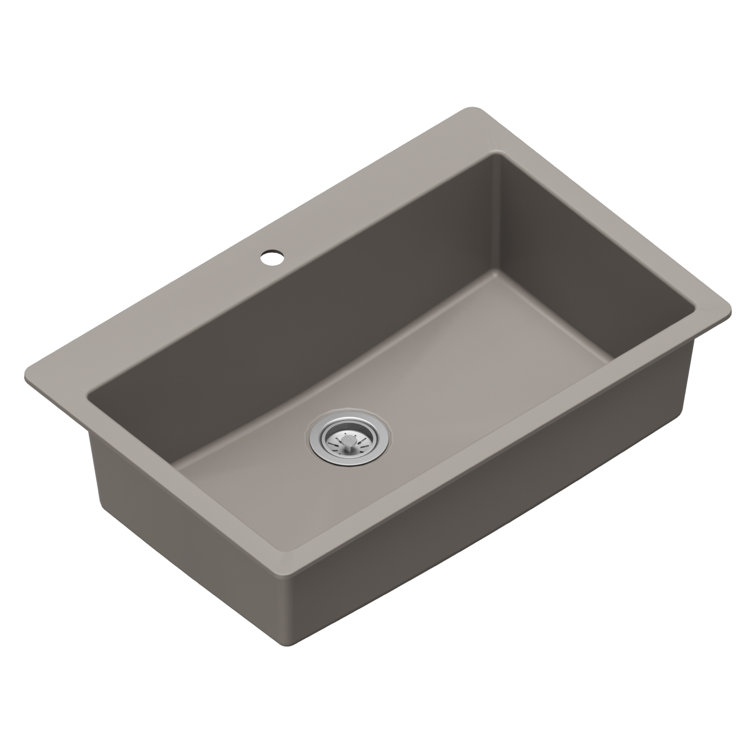 Karran 33'' Concrete Quartz Single Bowl Kitchen Sink