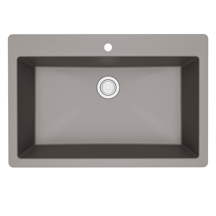 Karran 33'' Concrete Quartz Single Bowl Kitchen Sink