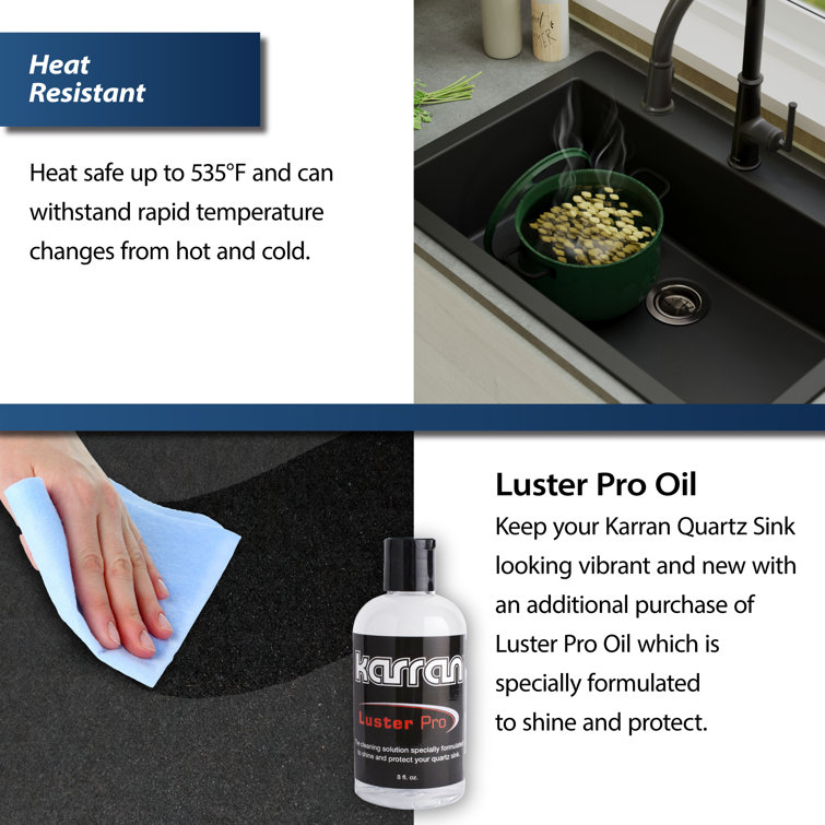 Black Quartz 25'' Single Bowl Drop-In Kitchen Sink